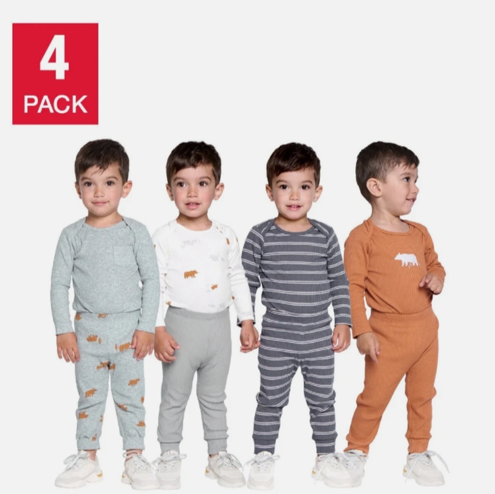 *Pekkle Baby Infant Matching 4-Piece Body Suits